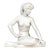 Vintage German Porcelain Seated Nude Female Sculpture White Glazed Figurine For Sale