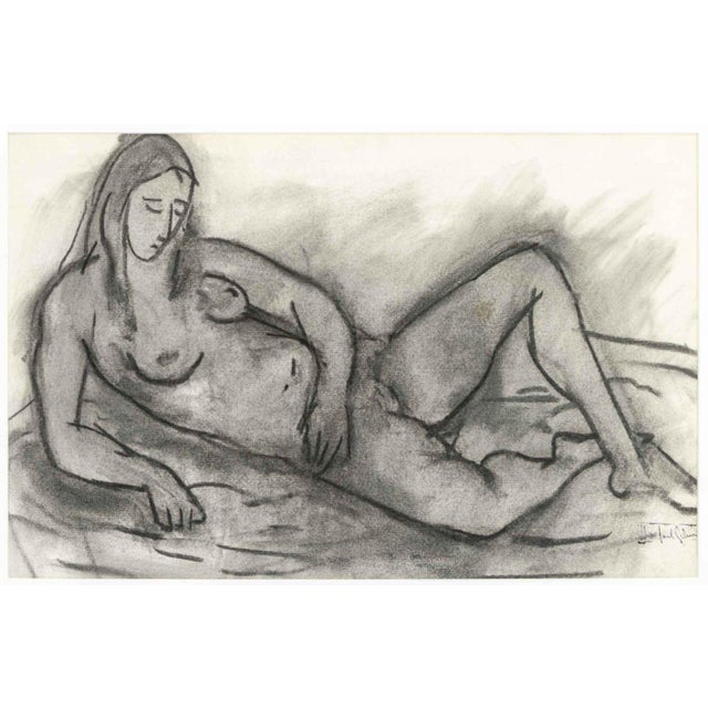 Manfred Schwartz (American, born Poland, 1909-1970), Nude Woman Study, Charcoal on Paper, artist's signature stamp lower...