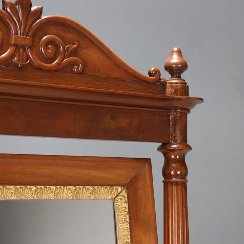 Italian Louis Philippe Mirror in Walnut For Sale - Image 4 of 10