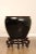 2010s Early 21st Century Asian Style Large Black Ceramic Fish Bowl Planter on Stand For Sale - Image 5 of 12