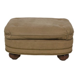 Suede Tufted Seat Ottoman or Stool For Sale