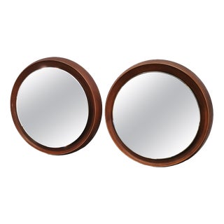 Italian Space Age Illuminated Round Mirrors, 1970s, Set of 2 For Sale
