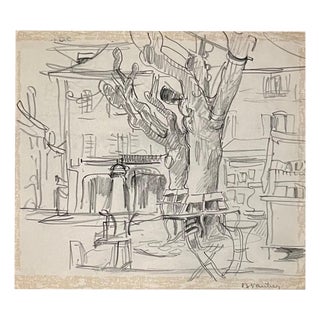 Benjamin II Vautier, Buvette, Graphite on Paper For Sale