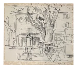 Benjamin II Vautier, Buvette, Graphite on Paper