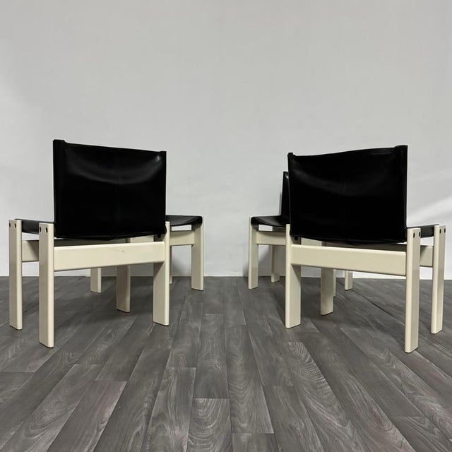 Monk Chairs attributed to Afra & Tobia Scarpa for Molteni&C, 1980s, Set of 4 For Sale - Image 9 of 18