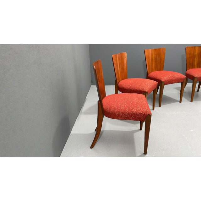 H-214 Chairs in Walnut by Jindřich Halabala, 1950s, Set of 4 For Sale - Image 16 of 18