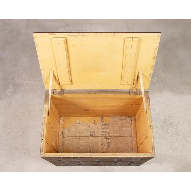 Brown Country English Painted Pine Trunk With Georgian House Facade For Sale - Image 8 of 17