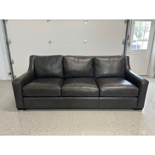 Bernhardt Germain Premium Leather Sofa For Sale - Image 9 of 10