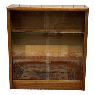 English Walnut Display Cabinet, 1970s For Sale