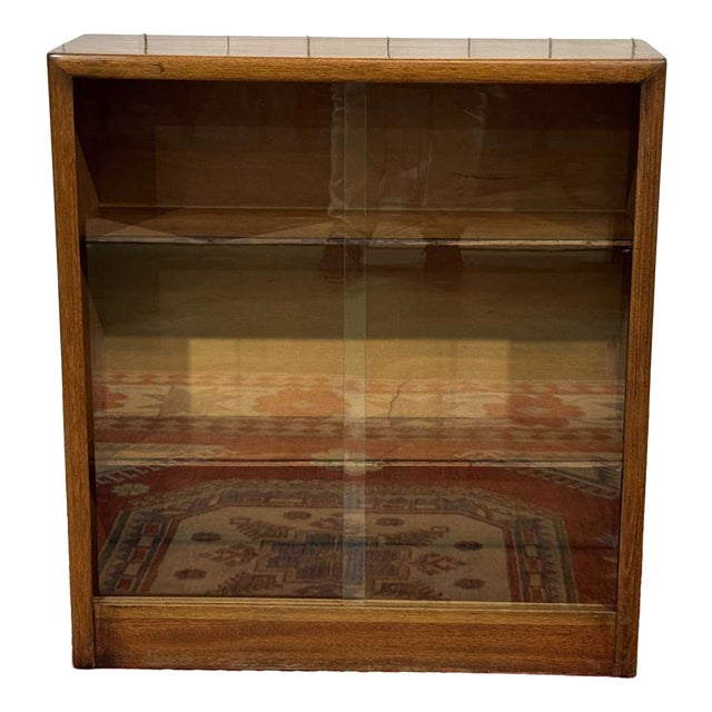 English Walnut Display Cabinet, 1970s For Sale