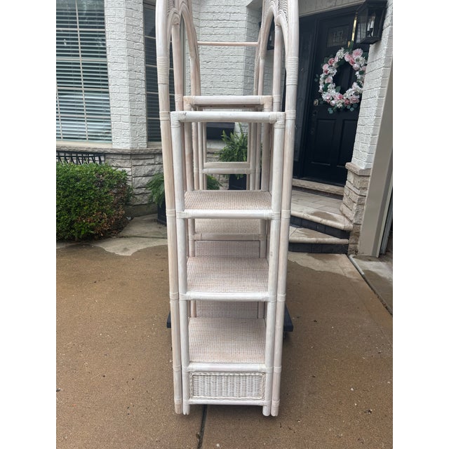 Wood Palm Beach Chic Wicker & Bamboo Etagere For Sale - Image 7 of 12