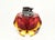 Spectacular vintage lighter made of faceted Murano glass in yellow and red, with clear glass accents. Designed by Flavio...