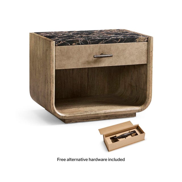 Rustic Modern Nightstand With Marble Top For Sale - Image 14 of 14