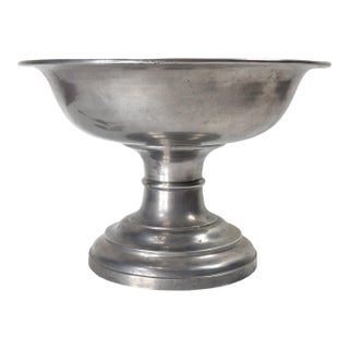 20th Century Turned Decorative Pewter Centerpiece Bowl For Sale