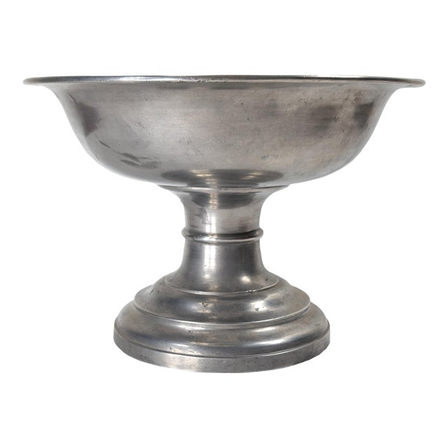 20th Century Turned Decorative Pewter Centerpiece Bowl For Sale