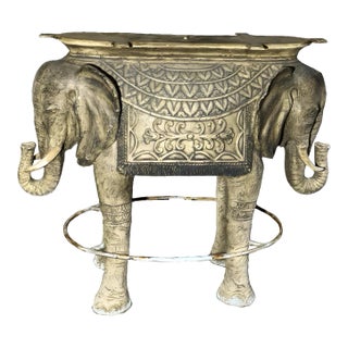 Large Vintage Elephant Bar Table Base For Sale