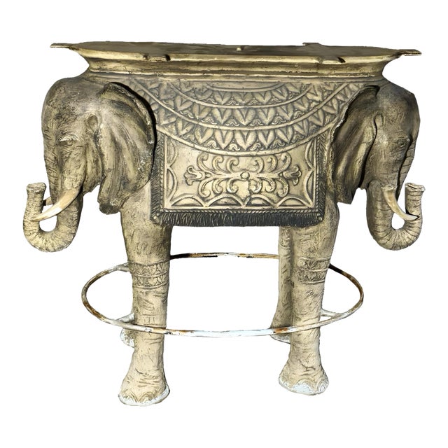Large Vintage Elephant Bar Table Base For Sale