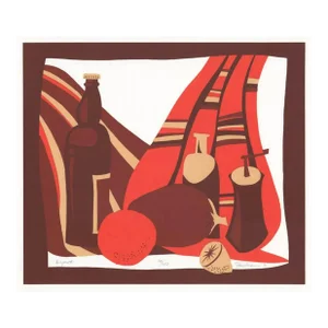 1970 Martin Friedman Cubist Still Life Serigraph