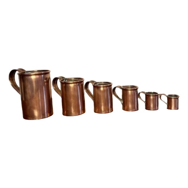 Antique Victorian Copper Measurers, 1860, Set of 6 For Sale