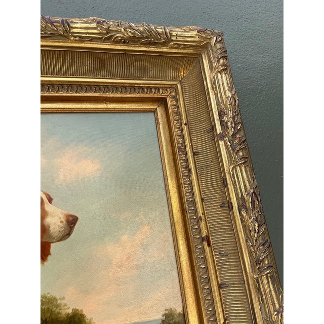 Vintage Landscape Oil Painting With Dog For Sale - Image 14 of 14