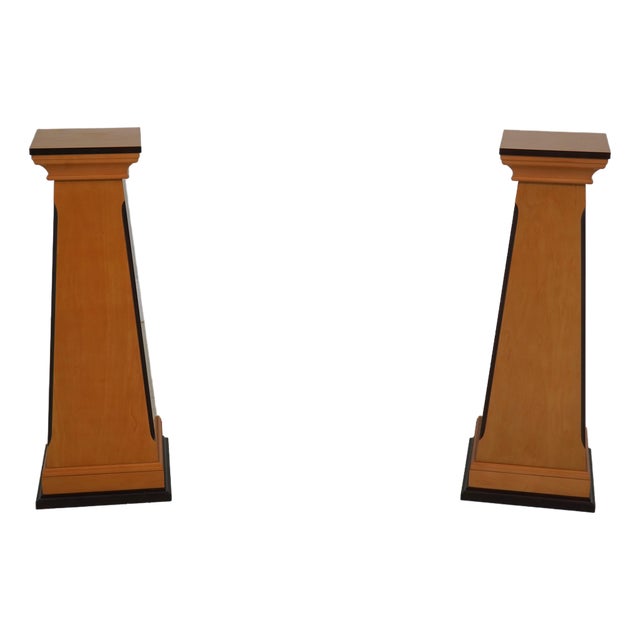 Bombay Co. Pair Bierdermeier Style Satinwood Pedestals For Sale