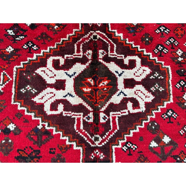 1970s Hand Knotted Shirazi Vintage Rug For Sale - Image 5 of 8