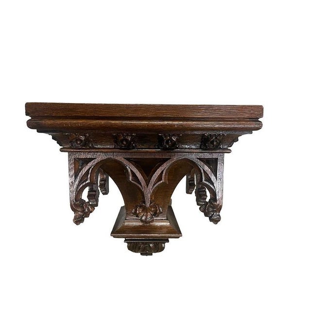 Gothic Dutch Oak Wall Brackets, 1900s, Set of 2 For Sale - Image 5 of 8