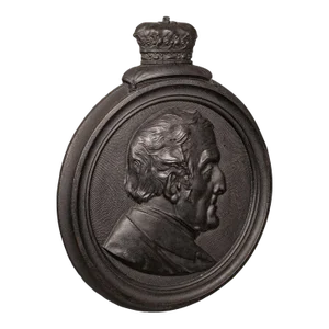 1854's Antique English Cast Iron Cameo Wall Plaque