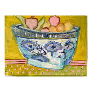 "Bowl of Fruit" Original Colorful Painting by Shann Spishak