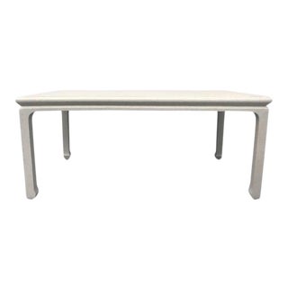 Ming Style Off-White Raffia Coffee Table For Sale