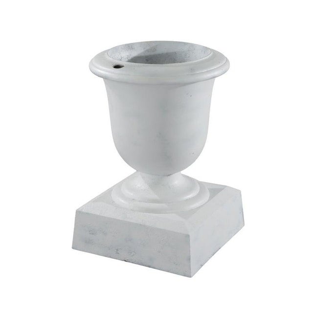 Neoclassical Antique Neoclassical Painted Cast Iron Garden Urn C1890 For Sale - Image 3 of 6