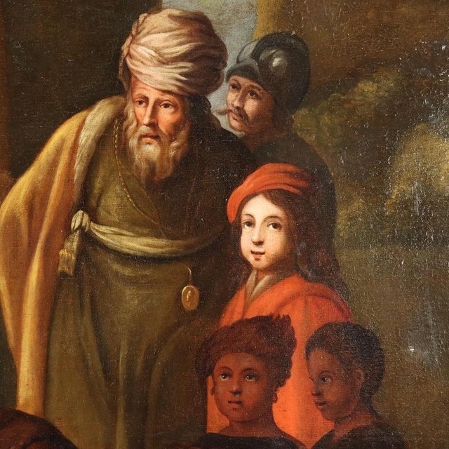 Textile The Baptism of the Eunuch, Oil on Canvas For Sale - Image 7 of 14