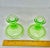 Green Vintage Green Uranium Glass Candlestick Holders Pair 1930s Depression Glass For Sale - Image 8 of 12