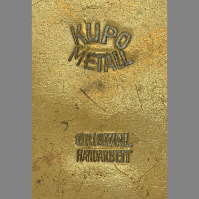 Vintage Art Deco German Brass Can and Bowl from Kupo, 1920s, Set of 2 For Sale - Image 6 of 7