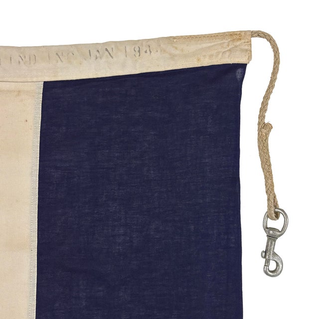 Vintage Sewn Cotton Nautical Signal Flag For Sale In Los Angeles - Image 6 of 6