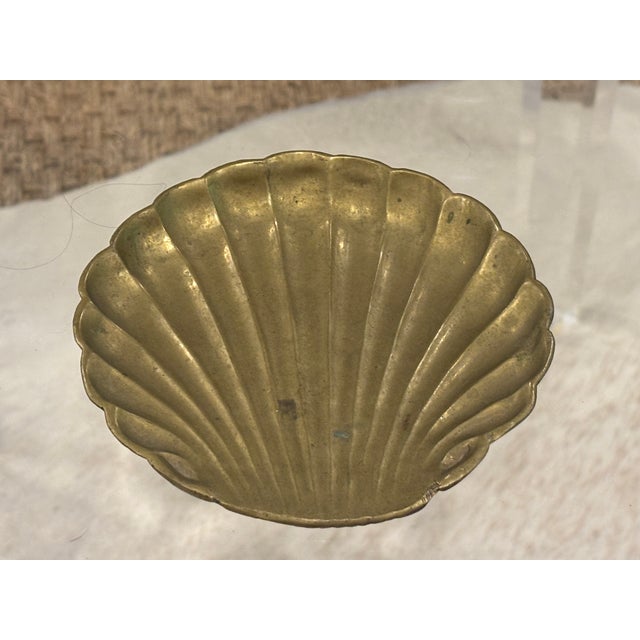 Vintage Brass Shell Shallow Catchall / Brass Shell Shallow Soap Dish CIRCA: Mid-20th Century MAKER'S MARK: None present...