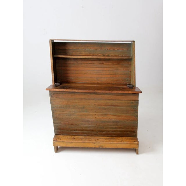 Antique Farmhouse Grain Bin Storage Chest For Sale - Image 11 of 13