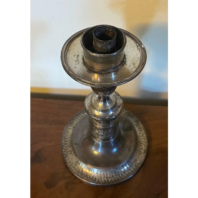 Antique Early 19th Century English George III Old Sheffield Plate Silver on Copper Photophore or Candlestick Lamp For Sale - Image 4 of 13