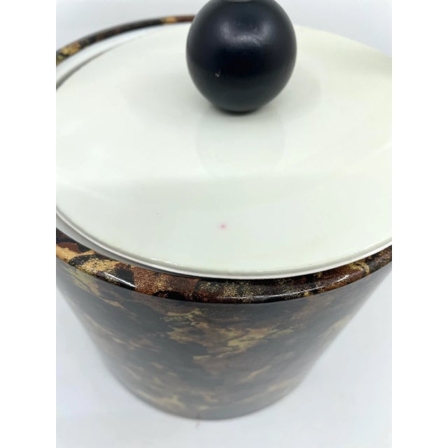 1970s Vintage Faux Tortoiseshell Ice Bucket For Sale - Image 12 of 13