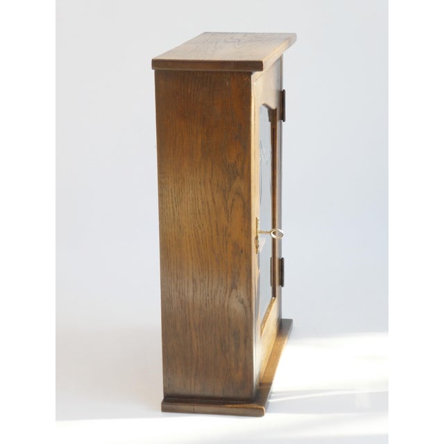 Vintage Oak Cabinet with Beveled Glass Door, 1920s For Sale - Image 10 of 11