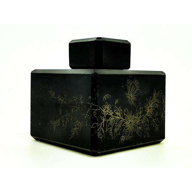 Black Art Nouveau Hialith Crystal Inkwell from Moser, Austro-Hungary, 1900s For Sale - Image 8 of 14