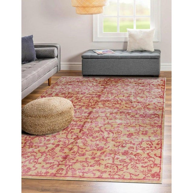 8x10 Red Hand-Knotted Wool Floral Tapestry Classic Traditional Modern Carpet Rug For Sale In New York - Image 6 of 6