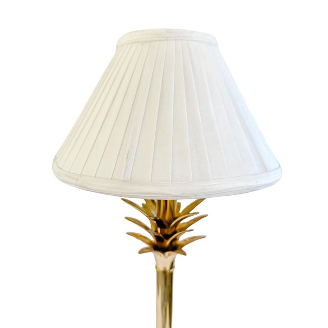 Brass 1970s Hollywood Regency Style Brass Palm Tree Table Lamps - A Pair For Sale - Image 8 of 18