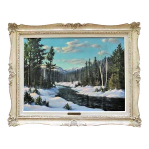 N. J. Taylor Landscape Oil Painting "Winter's End"