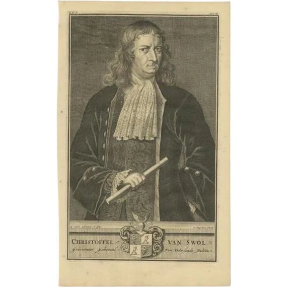 François Valentijn, Portrait of Christoffel Van Swoll, 1726, Paper For Sale