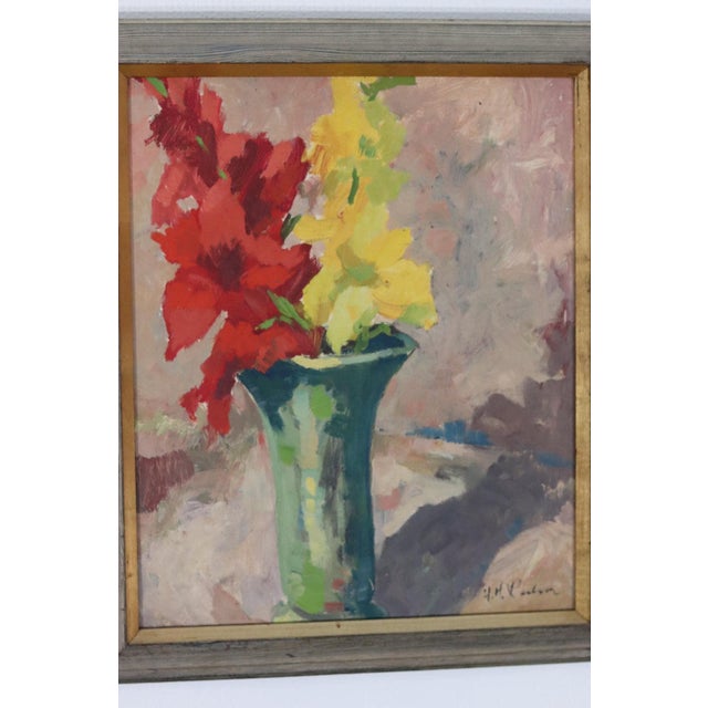 H. H. Västrom, Lilies, 1950s, Oil on Panel, Framed For Sale - Image 16 of 18