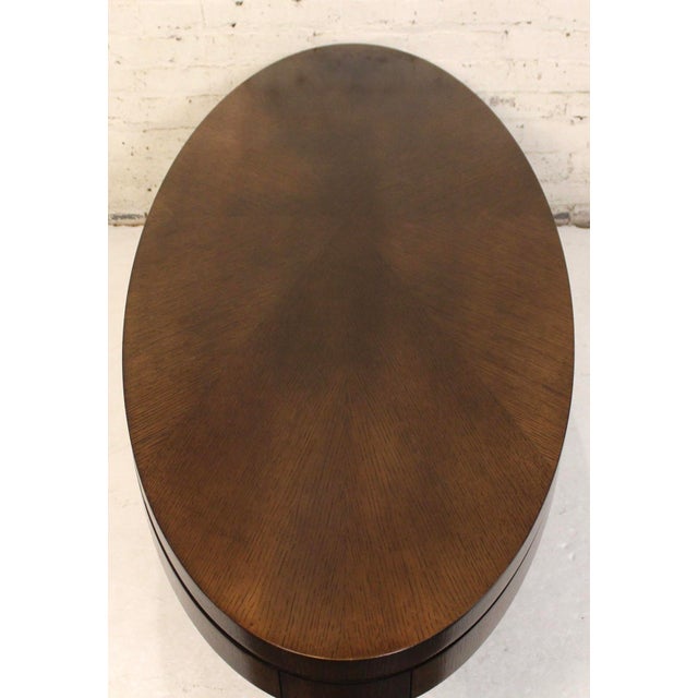 Mid 20th Century Oval Walnut Coffee Table For Sale In New York - Image 6 of 10