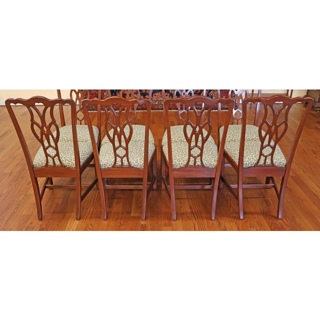 Set of 8 Mahogany Chippendale Style Dining Chairs by Harden For Sale - Image 10 of 11
