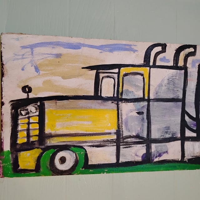 Folk Art "Truckin" Folk Art Painting by Eric Legge For Sale - Image 3 of 6