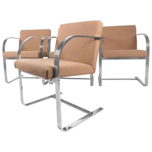 Set of Vintage Modern Mies Van Der Rohe Dining Chairs by Thonet